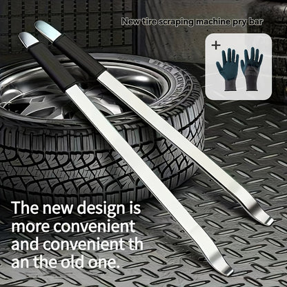 Professional Heavy Duty Metal Tire Pry Bar with Non Slip Rubber Handle Tire Removal Tool for Efficient Car Maintenance Home Garage and Auto Repair Safe Tire Replacement Sturdy Tool Design Durable Construction