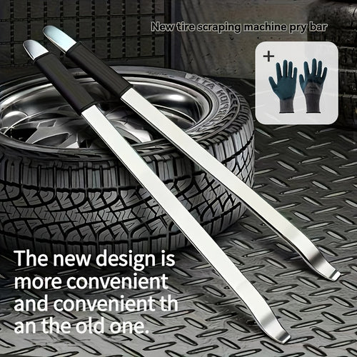 Professional Heavy Duty Metal Tire Pry Bar with Non Slip Rubber Handle Tire Removal Tool for Efficient Car Maintenance Home Garage and Auto Repair Safe Tire Replacement Sturdy Tool Design Durable Construction