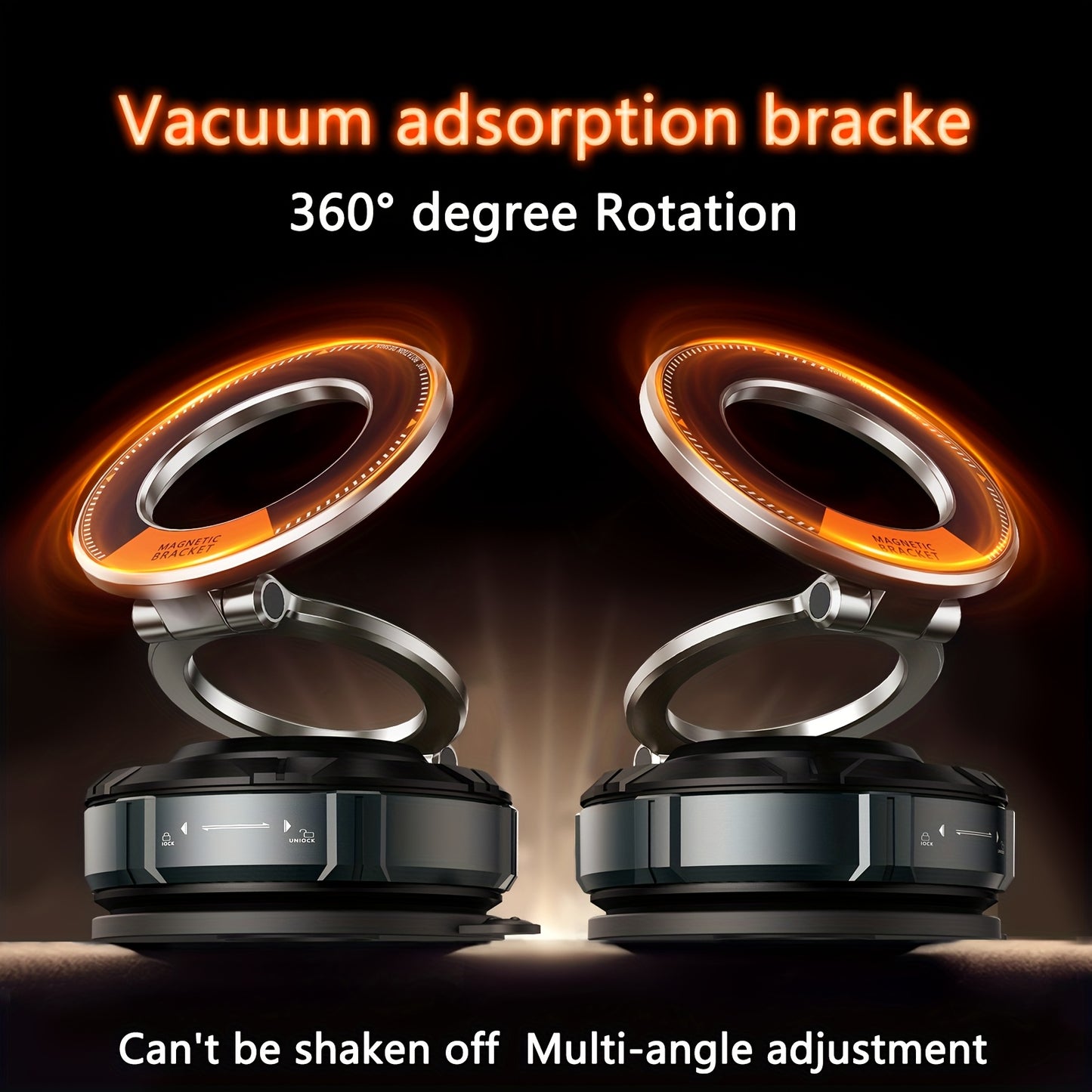 Car Mount 360 Degree - Rotatable Adjustable Vacuum Magnetic Car Phone Holder, Magnetic Phone Holder for Car/Gym/Mirror/Smooth Surface, Suitable for Magsafe IPhone16/15/14/13/11/11Pro Max And Android Phones And Tablets