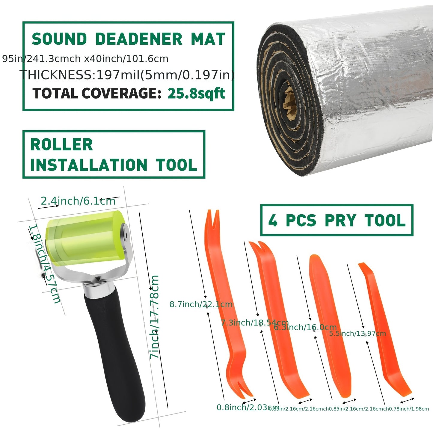 26/22Sqft Sound Deadener Car Heat Shield Noise Reduce Mat with Adhesive Layer Gifts Decorations Tools Free