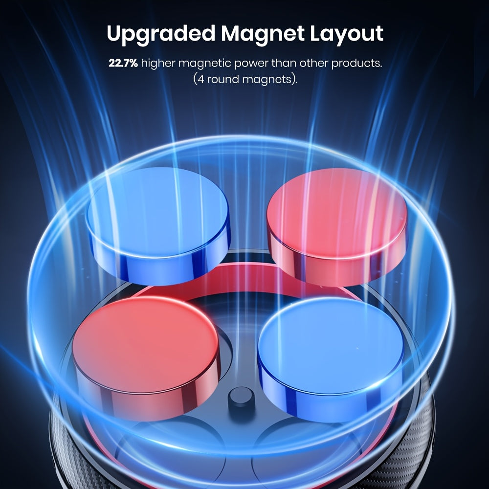 [Magnetic Car Holder] TOPK D45A Magnetic Car Phone Holder Mount, Strong Magnet 360° Enhanced Version with Improved Adhesion Resistant to High and Low Temperatures Magnetic Car Phone Mount Holder Compatible with Samsung iPhone Xiaomi Huawei