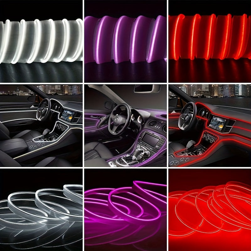 118-Inch Car Interior Neon Lights (Center Console And Dashboard) with Armrest Storage Box, APP Application Control RGB LED Light Strip Suitable for Car Decorative Lighting Additions, Without Battery