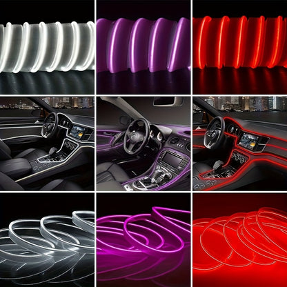 118-Inch Car Interior Neon Lights (Center Console And Dashboard) with Armrest Storage Box, APP Application Control RGB LED Light Strip Suitable for Car Decorative Lighting Additions, Without Battery