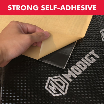 10pcs Butyl Sound Deadener Mat, Noise Insulation And Vibration Dampening Material, Thermal Heat Shield Insulation Noise Reduce Mat Self-adhesive, Cars Hood Firewall Door Trunk Sound Deadening Pad For Car, SUV, Camper, Pickup, Van, Truck, RV