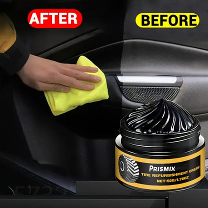 2pcs Car Black Interior Tire Polishing And Retreading Paste Tire Cleaning Rust Removal Polishing Shine Enhancement Anti-Fouling Wheel Retreading Paste - Lasting Shine, Noticeable Effect, Beeswax Ingredients, No Professional Tools Needed