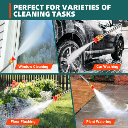 Portable High-Pressure Car Wash Machine, 500PSI Car Wash Machine, with 1/2 Batteries, 6-In-1 Nozzle, 5-Meter Hose, Portable High-Pressure Cleaning Machine for Car/Fence/Floor Cleaning And Watering, Is A Great Christmas Gift
