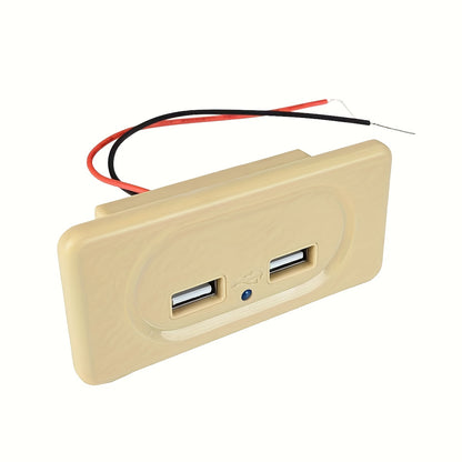 12 V Dual USB Fast Charging Socket Panel for Motorcycles, Cars, And Rvs, Without Battery