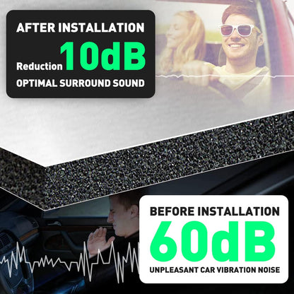 315 "x 16" Automotive Noise Insulation Mat - Automotive Aluminium Heat Insulation And Noise Barrier, 10mm X 800cm X 42cm Thick, Black with Grey Backing, Enhanced Noise And Insulation, Door Sound Insulation