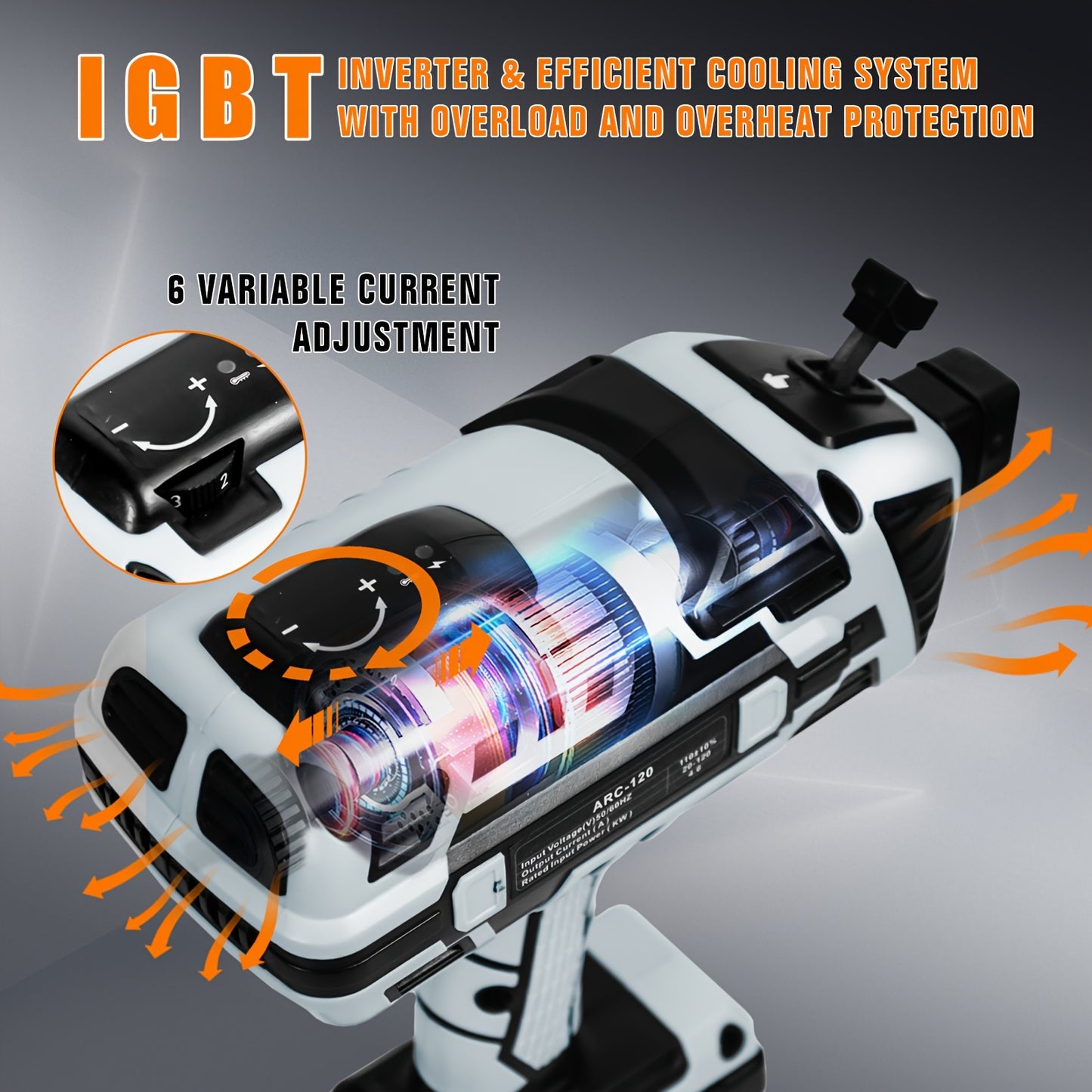 Portable Welder, 110V Handheld Welder with IGBT Inverter, 6-Level Adjustable Current, Portable Arc Welding Torch
