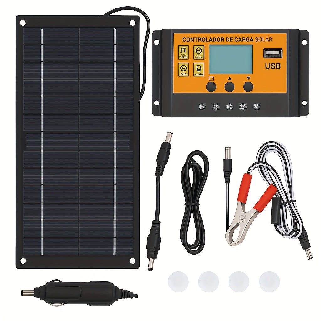 2026 New 18V Portable Solar Charging Kit with 100A Smart Controller for Camping RV Travel Fishing Caravan Off-Grid Outdoor Power Holiday, Without Battery