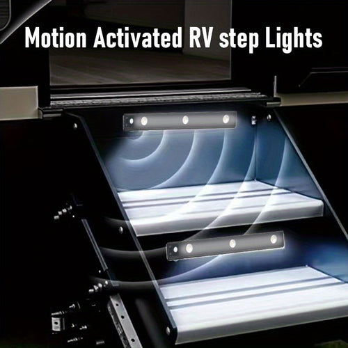 1/2-Pack Motion Sensor RV Step Lights, Indoor LED Lighting, High Brightness & Long-Lasting, Battery Powered, Easy to Install, Suitable for RV Roof and Other Places