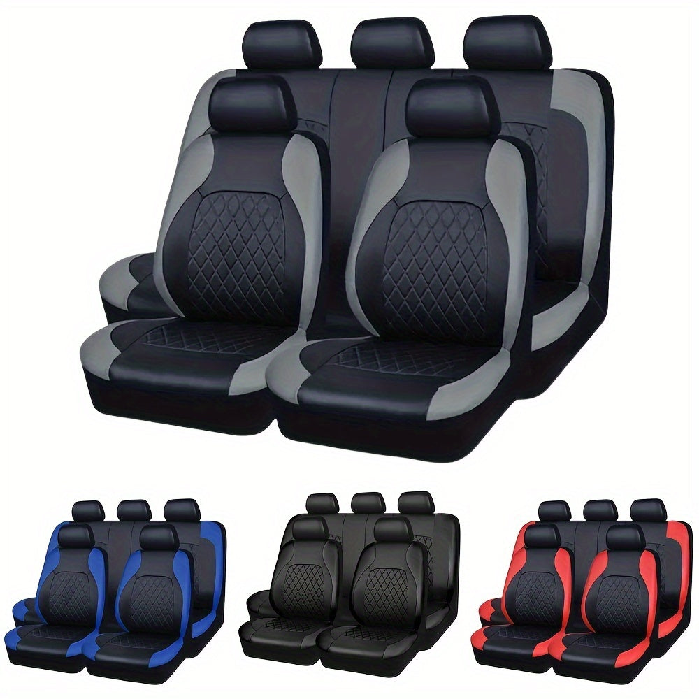 Universal Faux Leather Car Seat Covers Full Set Car Seat Covers Full Set Front Seats And Rear Bench, Universal Fit 5 Seat Covers For SUV, Automotive Truck, for Jeep, for Bmw, Scratch Proof, Car Accessories For Men And Women