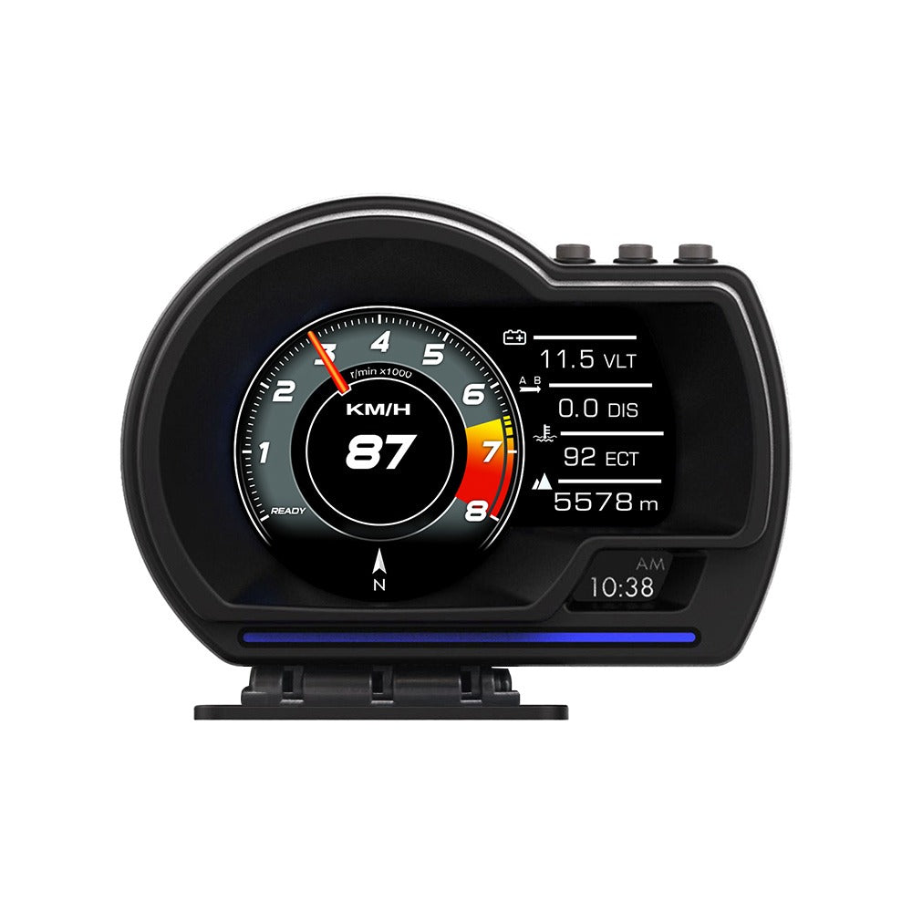 HUD Car Head Up Display-OBD2 GPS Dual System Car HUD Display - Digital GPS Speedometer with Water Temp Voltage RPM - Universal Heads Up Display for Most Vehicles