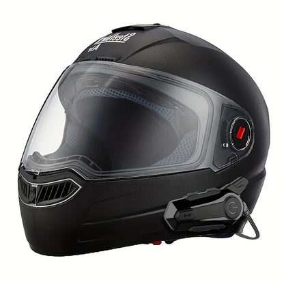 The Wireless Intercom Headset for Motorcycle Helmets Supports Real-Time Communication for Two People And Is, Compatible with Full-Face, Three-Quarter, And Open-Face Helmets.