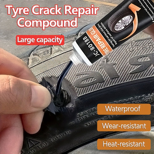 Repair Adhesive for Tires, Including a Sidewall Rubber Glue Kit (With Scraper And Tip Kit) Suitable for Bicycles, Cars, Motorcycles, Dirt Bikes, Trucks, And Tractors, Available in Black, 1.01oz/1.69oz