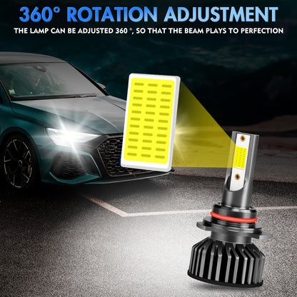 9005+9006 / 9012+H11 LED Headlight Bulbs High Low Beam Bulbs Combo Super Bright White, Pack of 4, Chip New Upgraded Design LED Plug-N-Play Bulbs, up to 50000 Hours, 9005+9006, 9012+H11