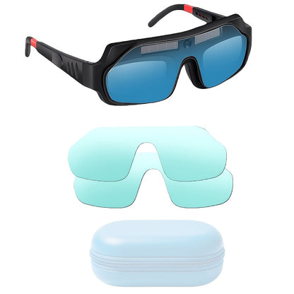 Welding Goggles, True-color Anti-glare Safety Welding Glasses, Suitable for TIG, MIG, MMA, Plasma Welding, Lightweight Welder's Glasses with Protective Lenses and Elastic Headband