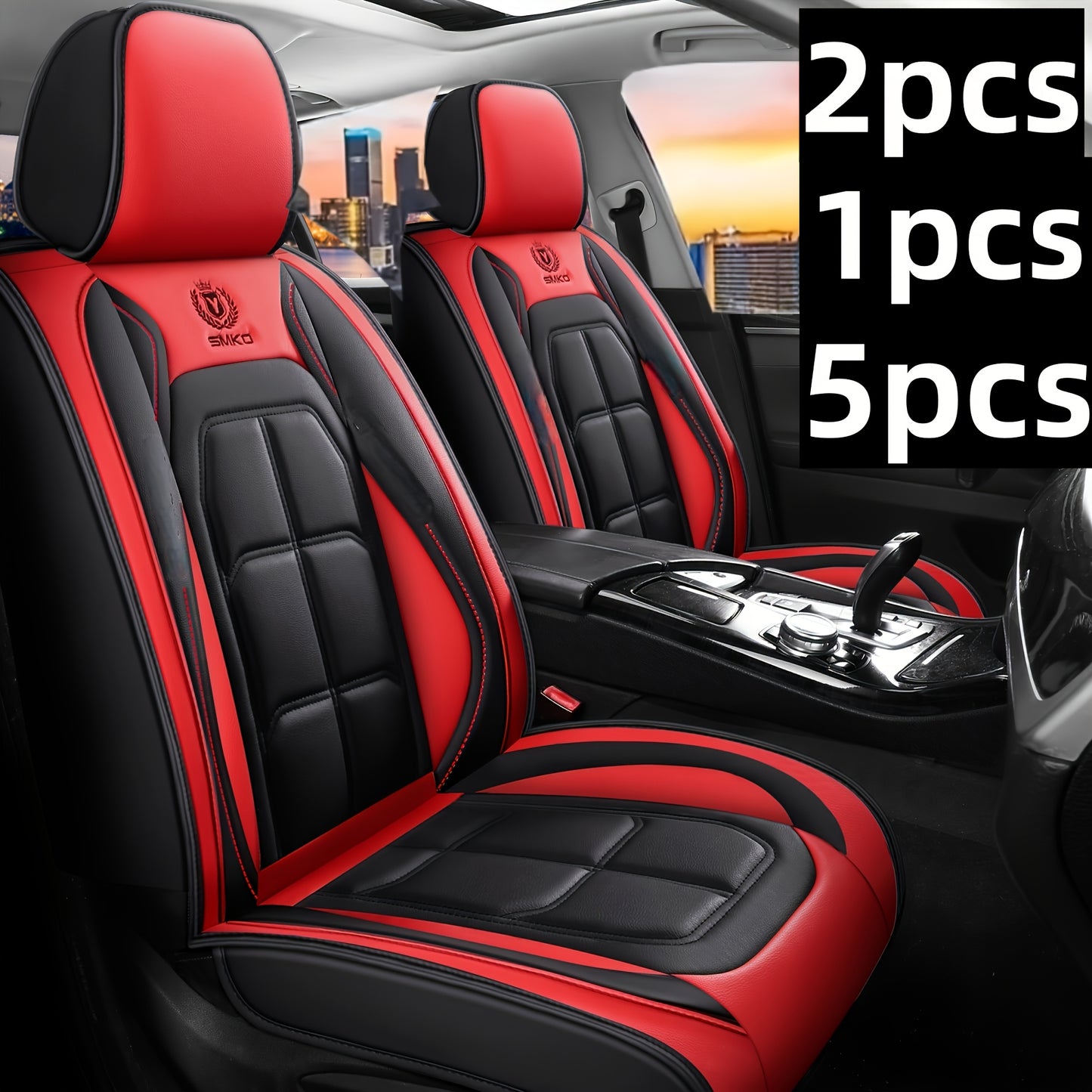 1pc, 2pcs, 5pcs, Advanced Faux Leather Car Seat Cover, Imitation Faux Leather Car Seat Cover, Protective Seat Cover, Suitable For Cars, SUVs, Vans And Trucks, Dirt-resistant, Send Gifts To Relatives