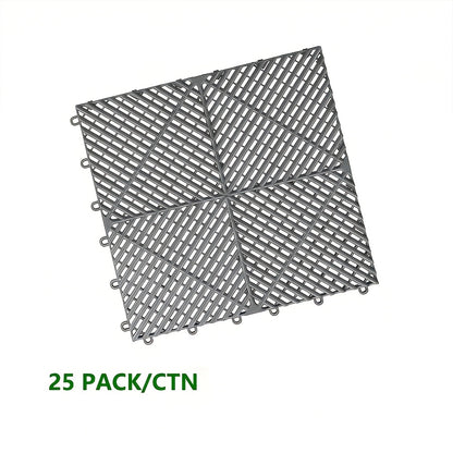 25 Garage Floor Mats Multi-Purpose Auto Detailing Plastic Spliced Mesh Floor Tiles Car Wash Floor Mats Are a Must for Every Garage!