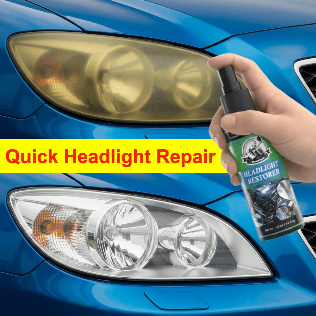 4.06oz Automotive Headlight Repair Kit - Quick Refurbishment Solution, No Polishing Required, Instantly Clear Cloudy Lenses, Enhances Visibility & Brightness, Easy-to-Use Restoration and Care Kit for Car Headlight Maintenance, Headlight Cleaner