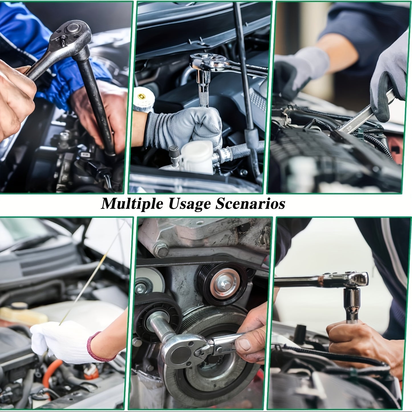 46pcs 1/4" Drive Socket Ratchet Wrench Set With Storage Case, With Reversible Ratchet, Includes Metric Socket Set And Extension For Automotive Repair And Home Maintenance