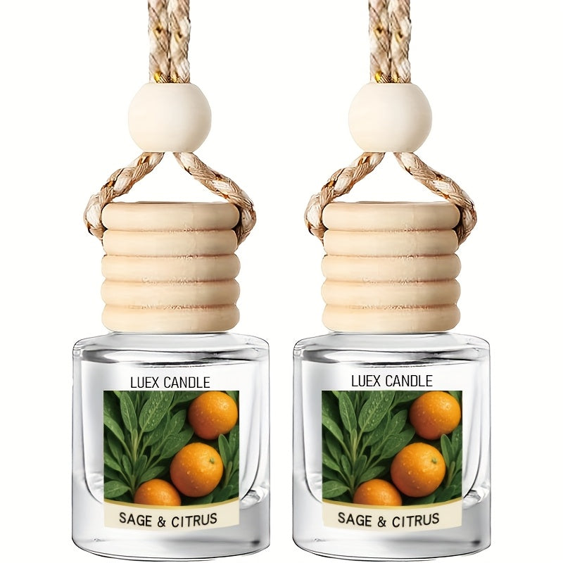 Set of 2 Car Air Freshener Diffusers - Vanilla Cream Scented Oil Diffuser for Vehicles, Lasting Fragrance for Over 45 Days