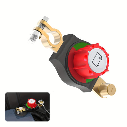 Heavy Duty 3rd Gen Overhead Battery Disconnect Switch- Negative On/Off Security, Manual Lever and Screw Terminals for Cars, Trucks, Boats, RVs, Easy to Install, Sturdy Construction, Corrosion-Resistant Contact Points, Suitable for RV Enthusiasts