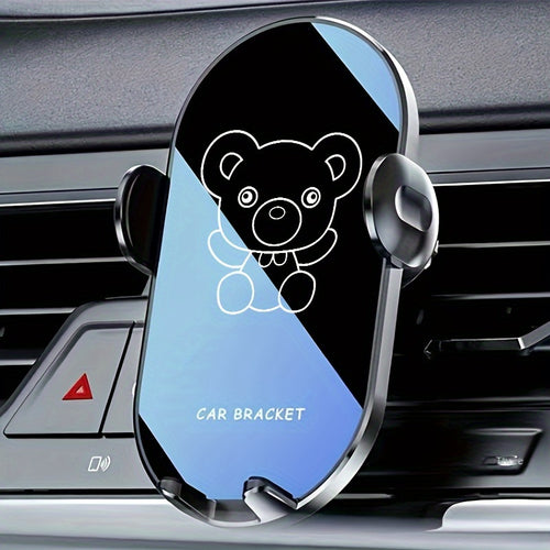 1pc Car Mobile Phone Bracket The New Car With Navigation Support Rack Bear Cartoon Car Air Outlet Fixed Mobile Phone Rack