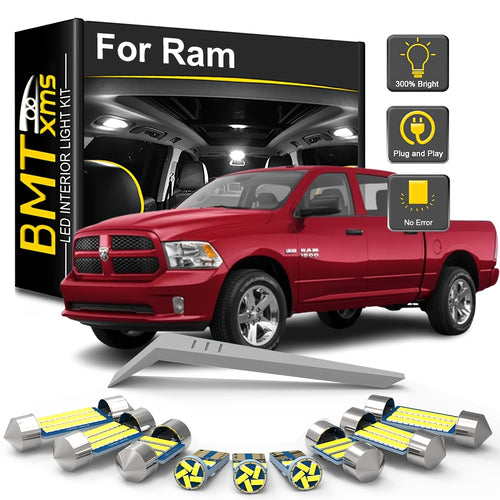 White Interior LED Lights for DODGE Ram 1500 2500 3500 1994-2018 2019 2020 2021 2022 2023 Canbus Car LED Bulbs Map Dome Trunk License Plate Lights