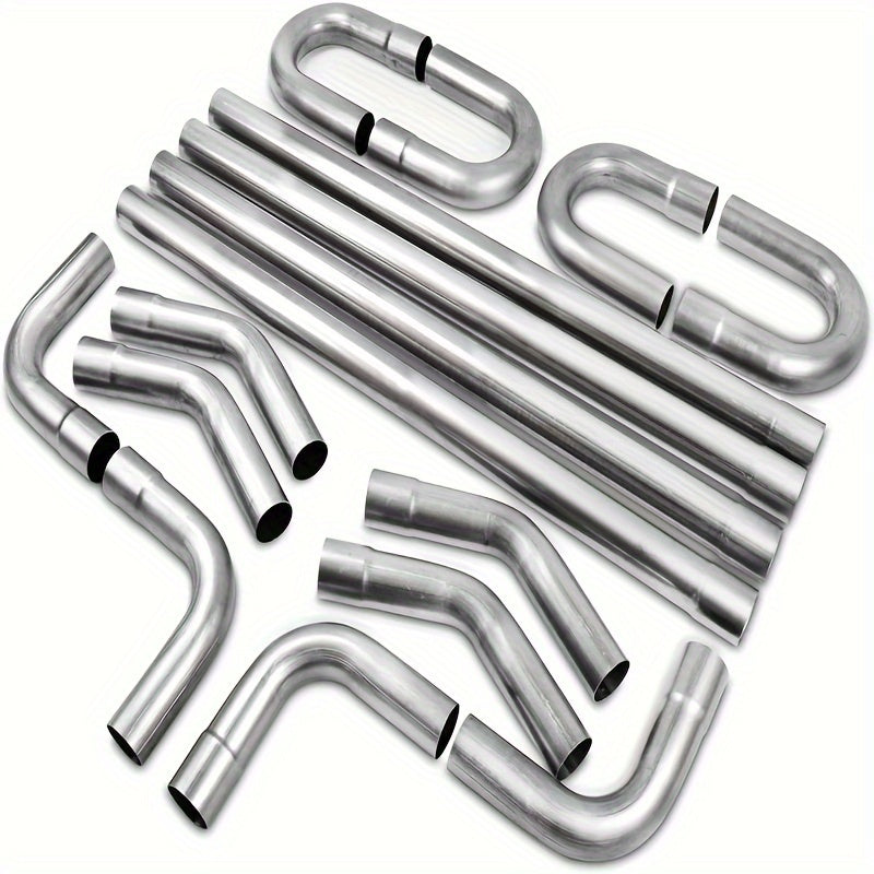 [Exhaust Kit Tubing] 2.5'' Mild Steel Exhaust Kit Tubing Mandrel Bend Pipe Straight U Bend 16 Gauge Universal
