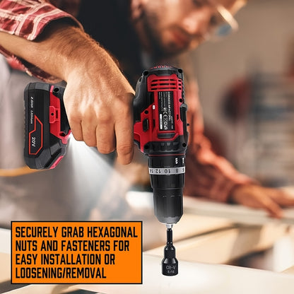 [Magnetic Nut Driver Set] 1/4" Hex Shank | Magnetic Nut Driver Set | 15pcs | Impact Nut Driver Set | SAE (1/4" to 9/16") And Metric (6-14Mm) | Chrome Vanadium Steel