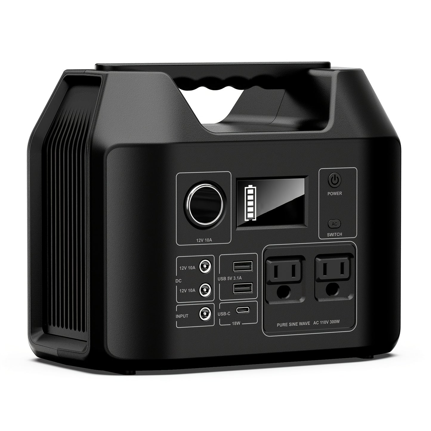 100W/300W Portable Power Station Solar Generator, (Solar Panel Optional), High Capacity Battery Pack, With 2*AC Outlet, DC, USB Port, LED Light, Extra Battery Power Supply For Outdoor Camping, Hiking, Road Trip, CPAP, Fan, Hurricane Emergency, Gift