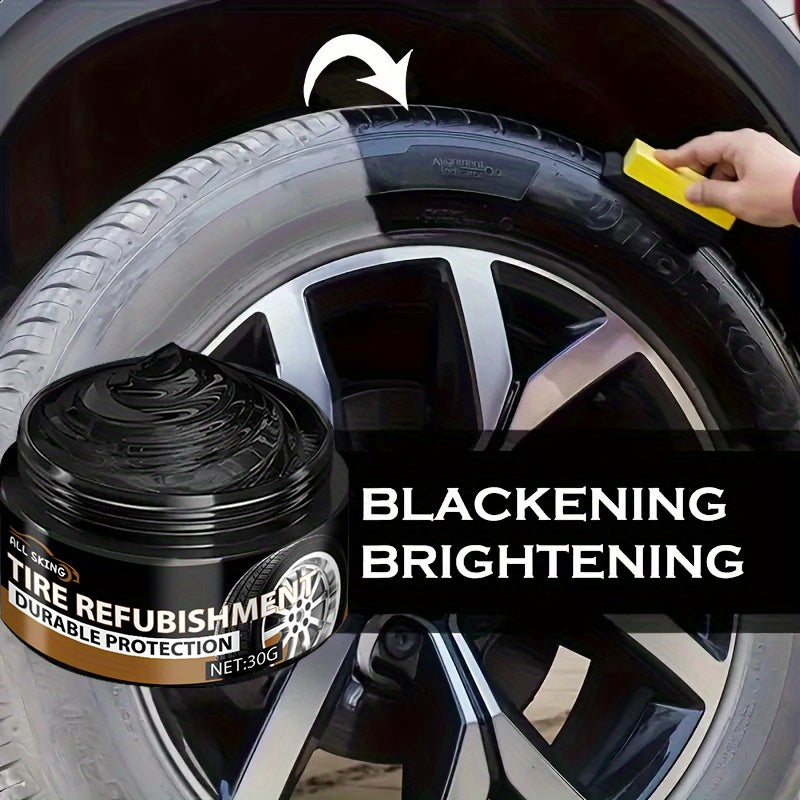 Tire Blackening Wax - Long-Lasting Shine & Protection, Scratch Concealment for , Bike, and Motorcycle Wheels - Revives and Covers Imperfections, High-Quality ABS Material, Wheel Care Solution|Sleek Appearance|Polished Finish, Tire Care for Cars