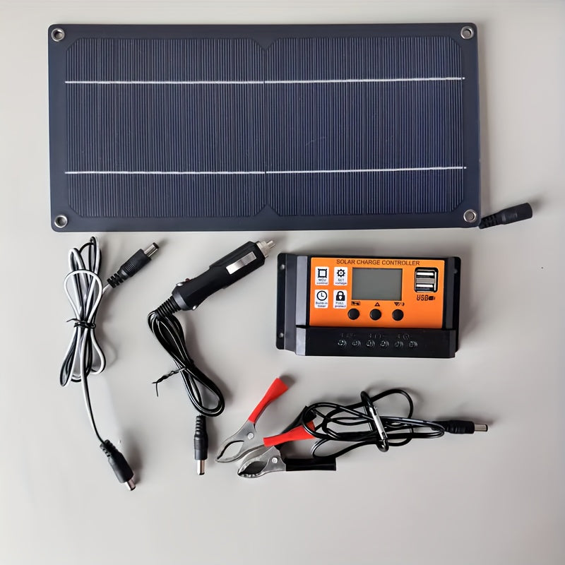 2026 New 18V Portable Solar Charging Kit with 100A Smart Controller for Camping RV Travel Fishing Caravan Off-Grid Outdoor Power Holiday, Without Battery