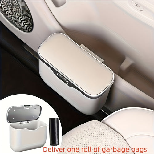 This Trash Can Made of Ultra-Fiber Leather And ABS Material Is Designed for Vehicles, Maintaining Its Shape And Fitting 99% of Car Models. It Handles Both Dry And Wet Waste Without Harming The Installation, Features Automatic Sorting