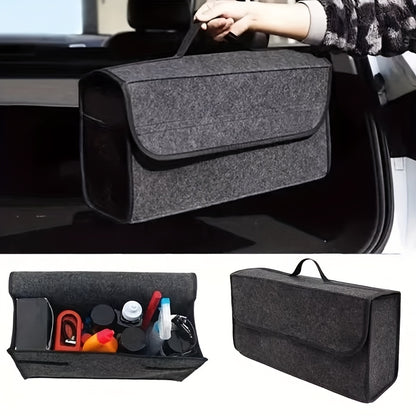Car Trunk Felt Folding Storage Box, Interior Organizer Bag, Camping Additions Save Space, Scratch Resistant Interior Protection, Suitable for Business And Personal Travel, Durable Structure, Foldable Storage for Home/Car, Essential Items for Travel