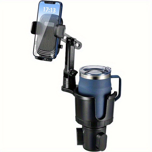 [2-In-1 Cup Phone Holder] Car Cup Holder Phone Mount, Upgraded 2-In-1 Car Cup Phone Holder Expander with Adjustable Base, 360-Degree Rotation, Cup Phone Holder for Car Compatible with Iphone, Samsung & All Smartphones