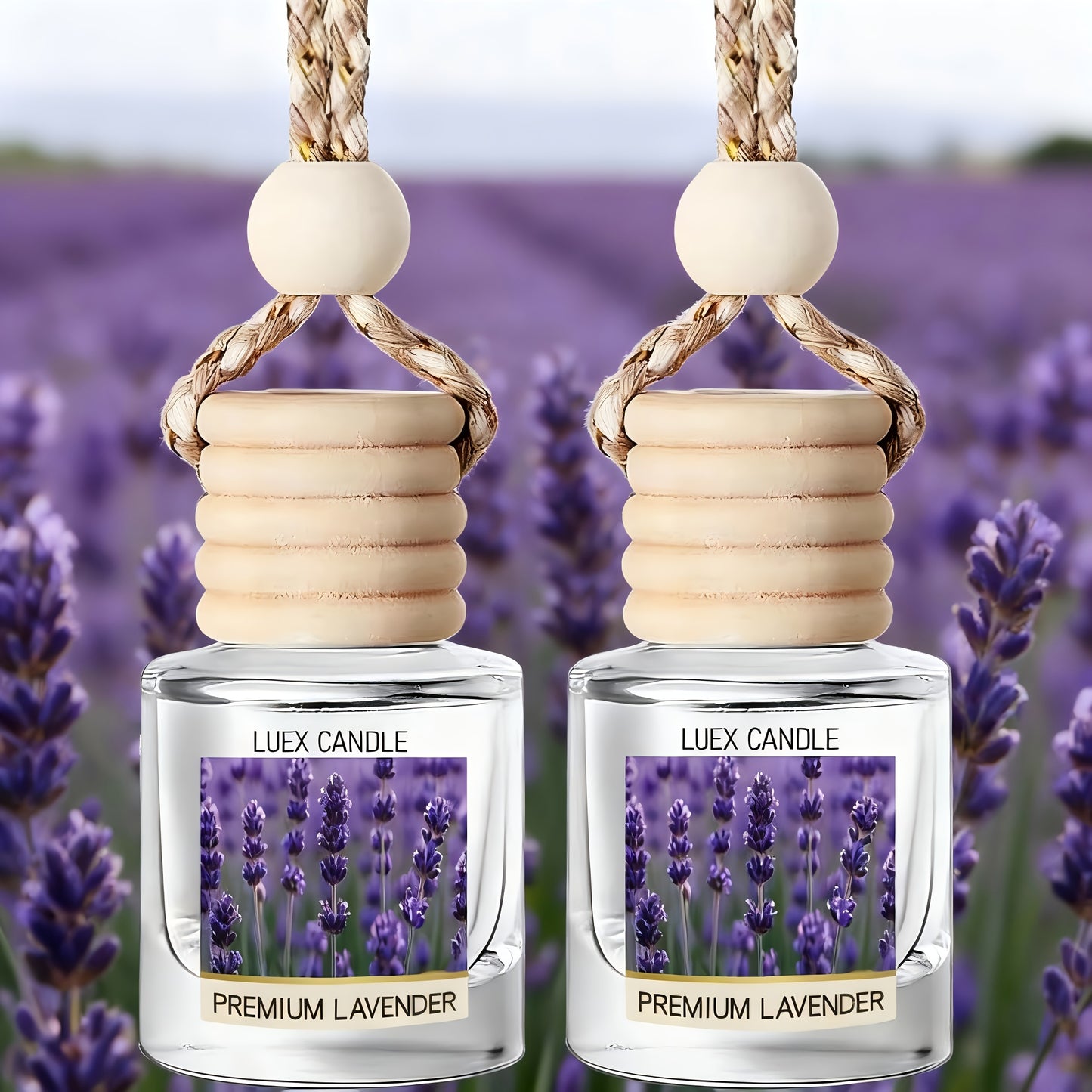 Set of 2 Car Air Freshener Diffusers - Vanilla Cream Scented Oil Diffuser for Vehicles, Lasting Fragrance for Over 45 Days