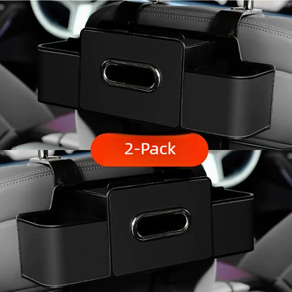 2-Pack Car Backseat Multi-Function Organizer, 8-in-1 Large Capacity With Napkin Drawer & Cup Holders, Hanging Storage Solves Car Clutter, Essential For Family Trips & Long Drives