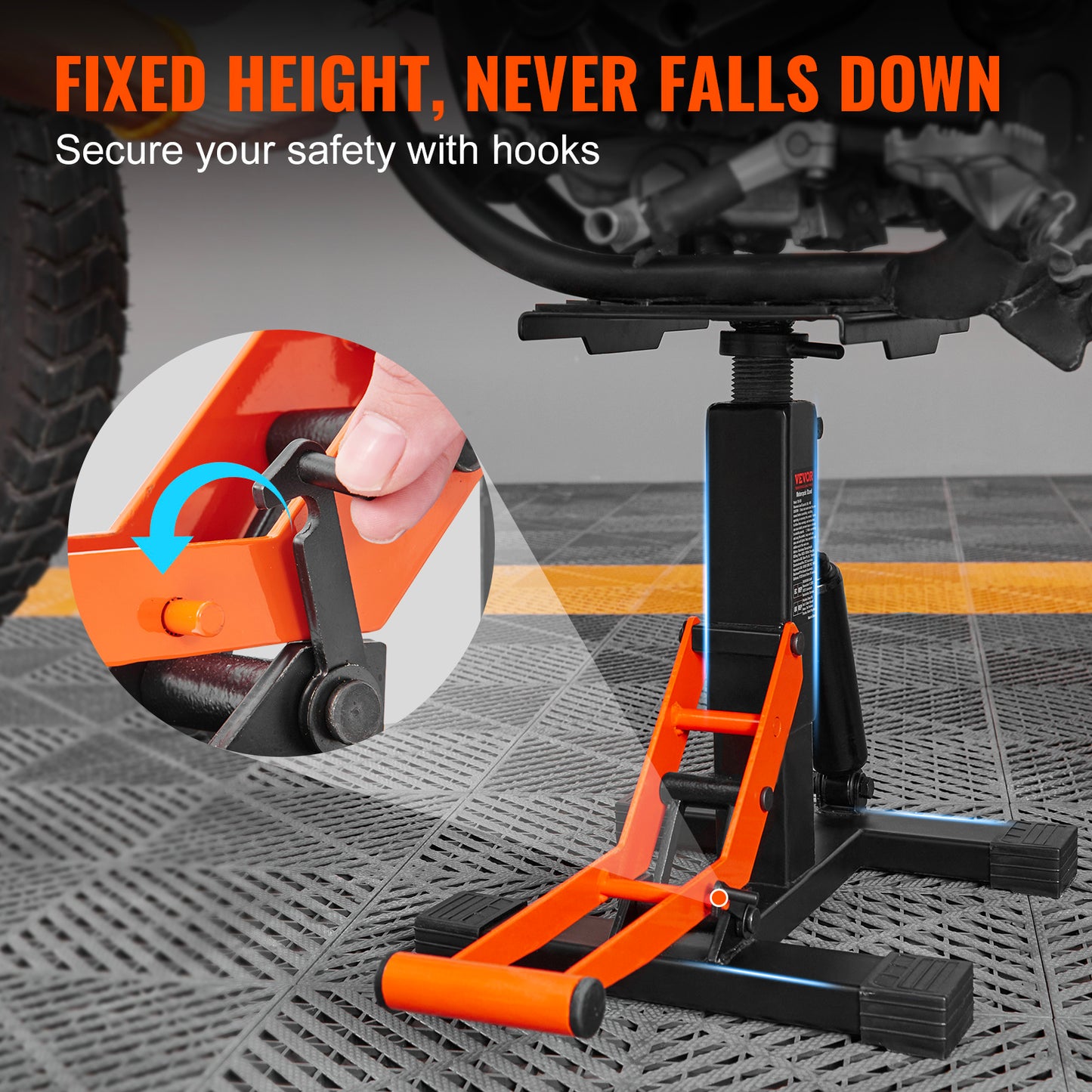 Happybuy Hydraulic Motorcycle Stand, 440Lbs Load Capacity, Adjustable Height Lifting Table for Repair And Maintenance, Ideal for Dirt Bike And Pit Bike Additions
