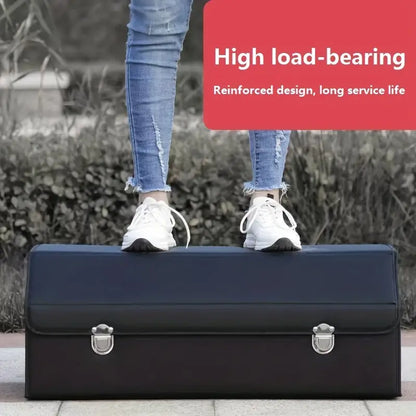 1pc Car Trunk Organizer with Lid, Collapsible Car Trunk Storage Organizer, Multi-Compartment Car Organizer for Auto, SUV, Truck, Minivan