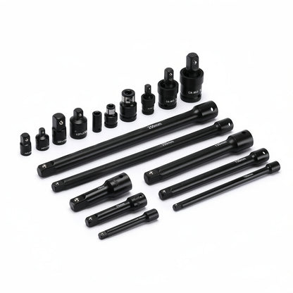 [18pcs Socket Set] NANWEI 18pcs Socket Extension Bar Set Includes Extension Bars, Socket Adapters And Impact Driver Bit Connectors. Made of Premium Cr-V Steel. Professional 1/4", 3/8" And 1/2" Drive Set, Ideal for Home Decoration And Mechanical Fastening