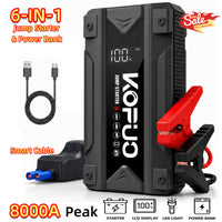 8000A-Stealth Black-Car Starter + Smart Clamp