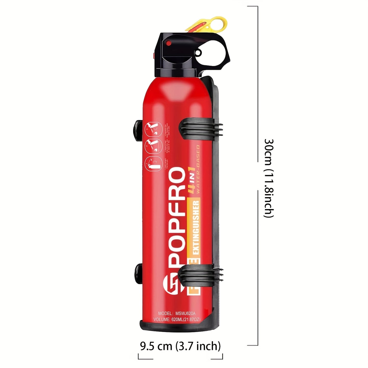 Portable Fire Extinguisher | Home, Garage, Kitchen, Car Four-in-One Small Fire Extinguisher | for Electrical, Textile Non-toxic, Easy to Clean | Wall-mounted