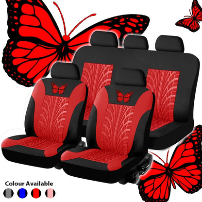 5-Seater Car Seat Covers - Butterfly Tire Pattern, Thickened And Wear-Resistant Fabric, Breathable And Comfortable, Seat Protection Against Dust, Universal Fit for Most 5-Seater Cars on The Market