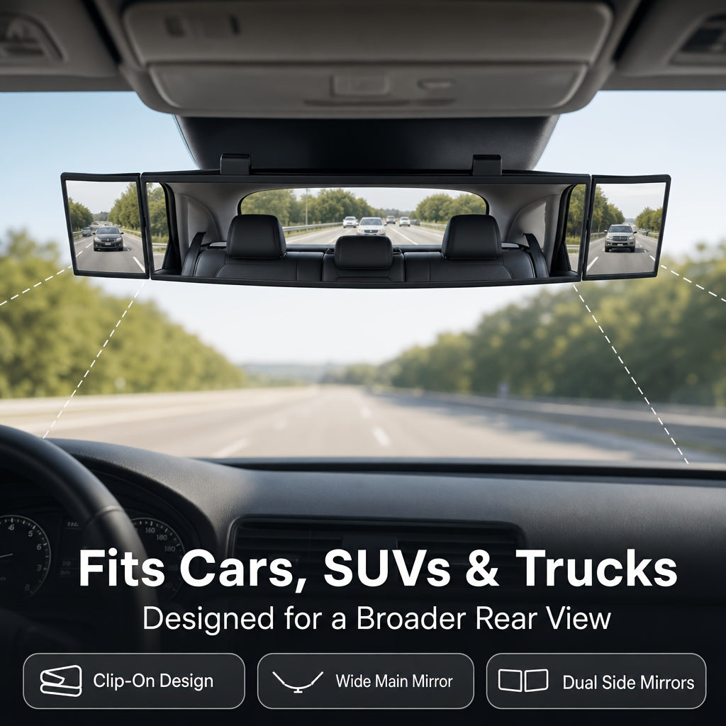 Wide-angle Convex Car Rearview Mirror-safety Clip, Seamless Arc Design, Lmproving Visibility-suitable For Cars, SUVs And Trucks, Safe Driving Accessories, Car Rearview Mirrors, Car Essential, Car Blind Spot Mirrors, Suitable For All Kinds Of for car