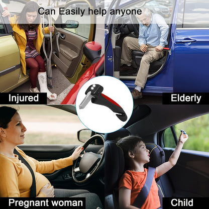 Vehicle Support Handle for The Elderly And Disabled Portable Vehicle Door Assist Handle with LED Lights, Seat Belt Circuit Breaker And Window Breaker