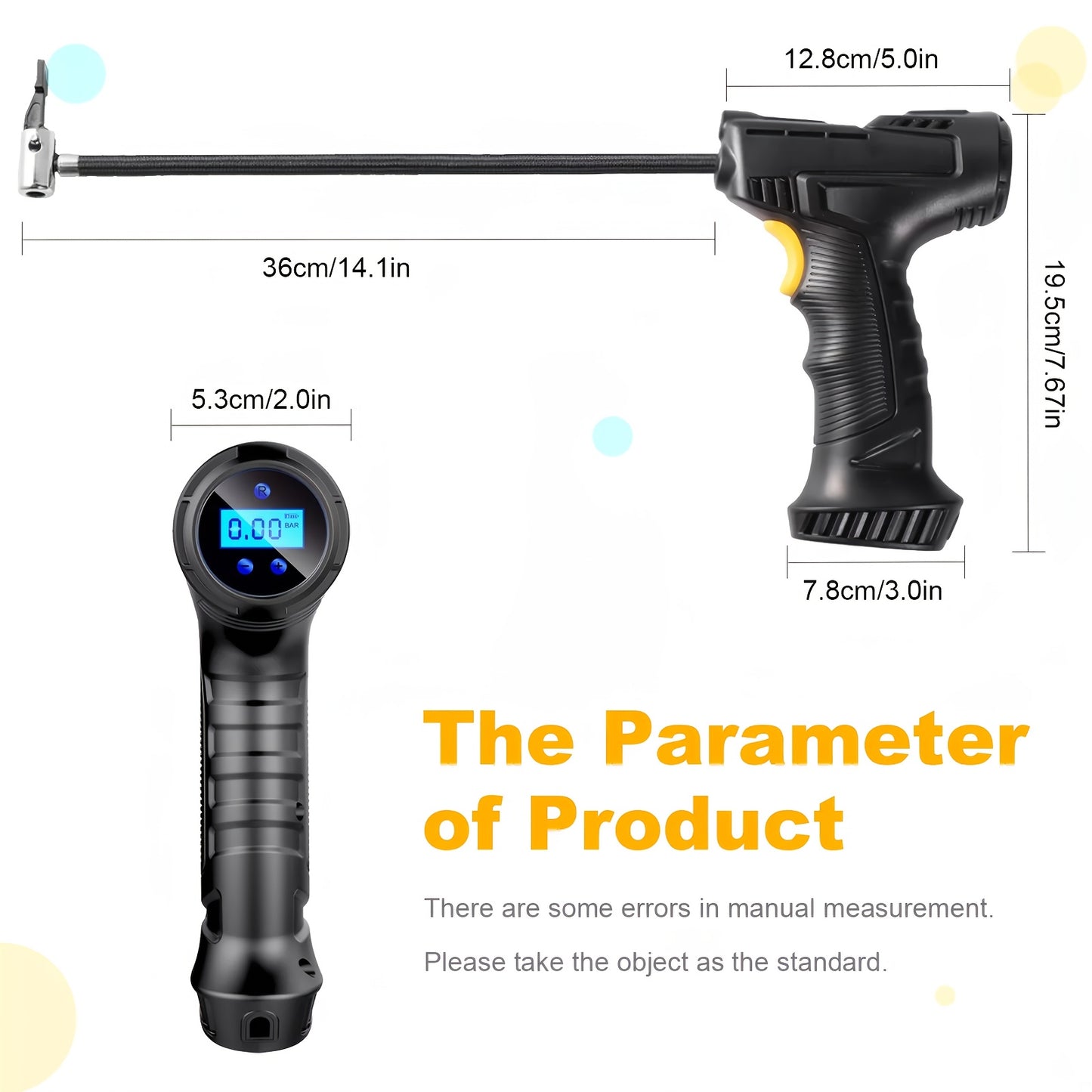 5200mah Wireless Rechargeable Air Compressor, Portable And Automatic Tire Inflator For Your Car, Bicycle And All Kinds Of Balls, Tire Inflator, Car Tire Air Pump, Tire Pressure Gauge, Portable Air Compressor, Air Pump, Tire Pump, Air Compressor
