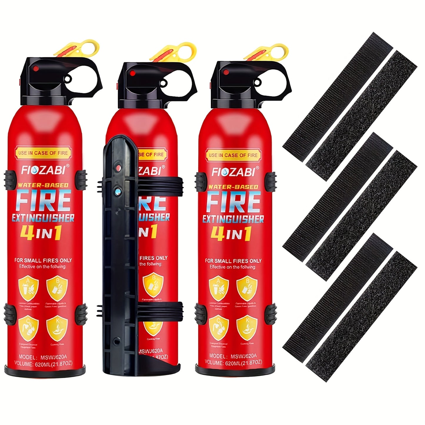 Portable Fire Extinguisher | 4-in-1 Small Fire Extinguisher for Home, Garage, Kitchen, Car | for Electric, Textile | Non-Toxic, Easy Clean, Wall Mount Include