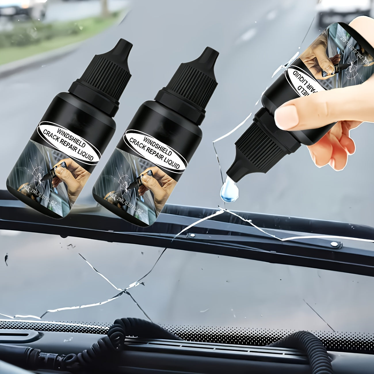 15-Minute Windshield Crack Repair Kit | Save Over $200 Compared to Replacement, Portable Adhesive, Clear Vision, Fix Deep Cracks Without Professional Tools, Fast Results A Father'S Day Gift